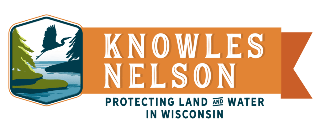 Knowles-Nelson Stewardship Program orange horizontal logo
