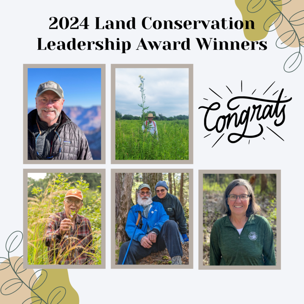 Collage of five photos showing the 2024 Land Conservation Leadership Award Winners.