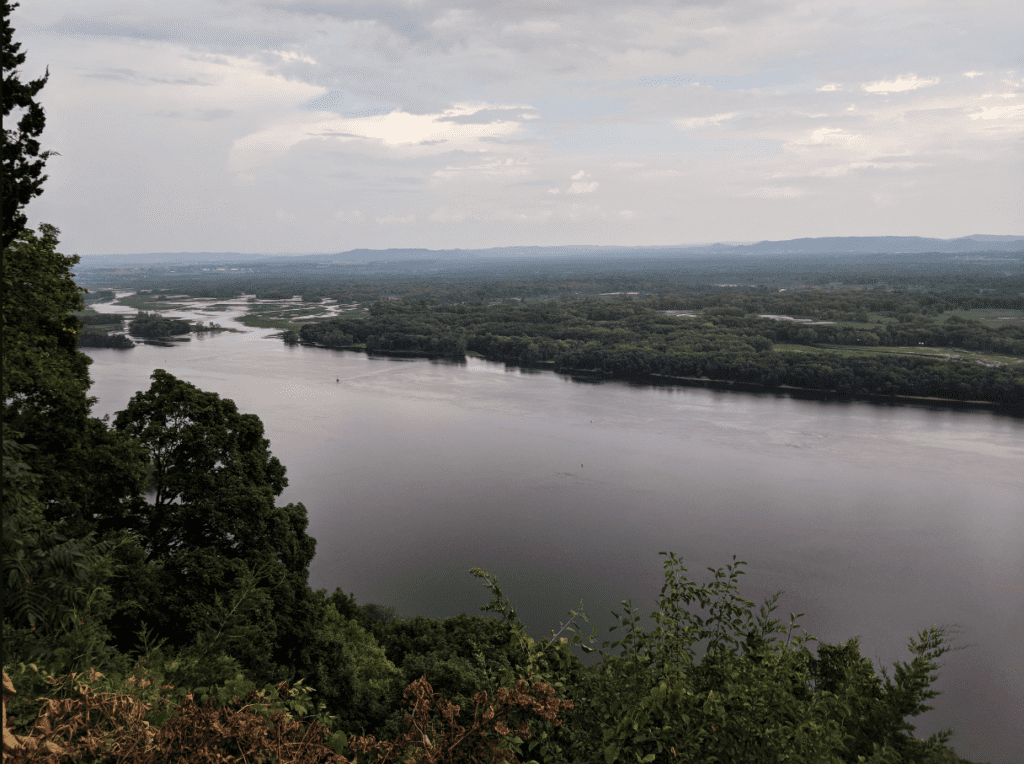 The Upper Mississippi River on a cloudy day.