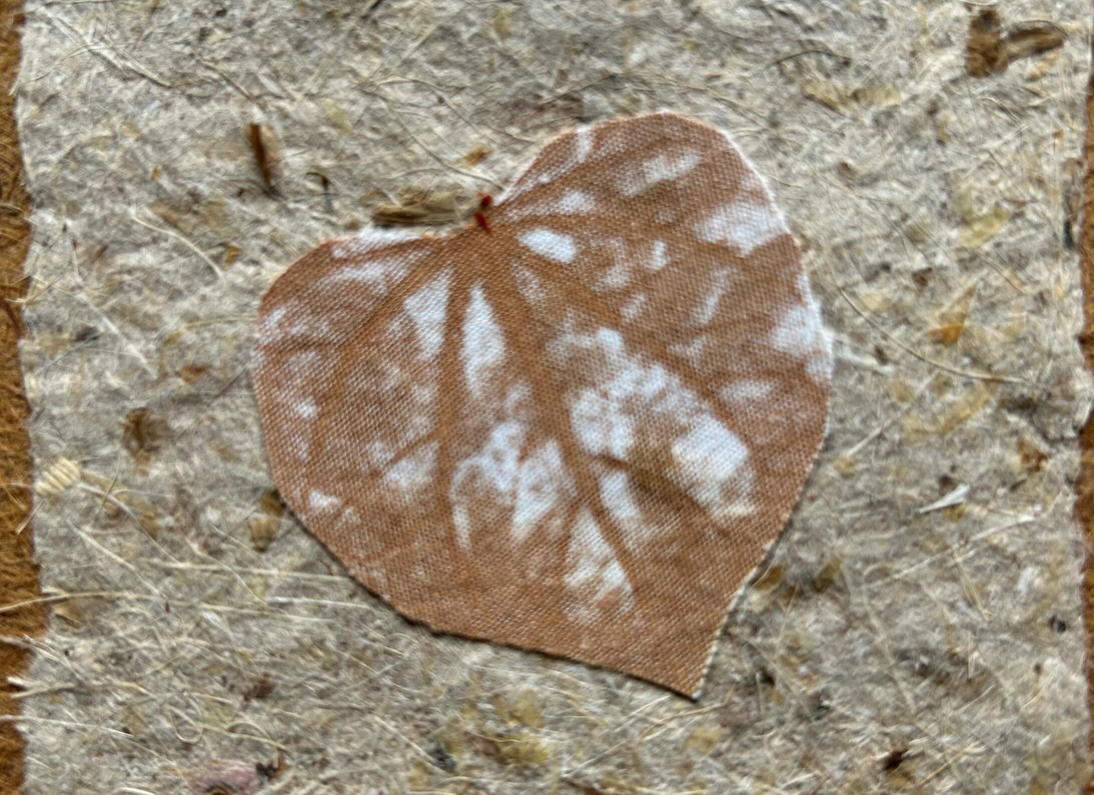Close-up on a piece of leaf artwork