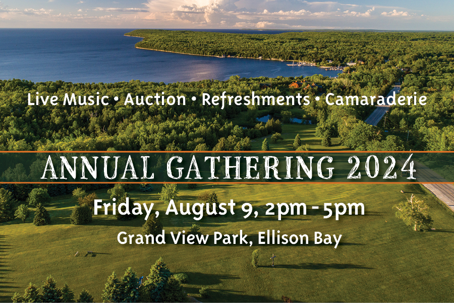 An event flyer for the Door County Land Trust's 2024 annual gathering. Event details are displayed.