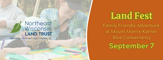 A web banner for the Northeast Wisconsin Land Trust's Land Fest event.