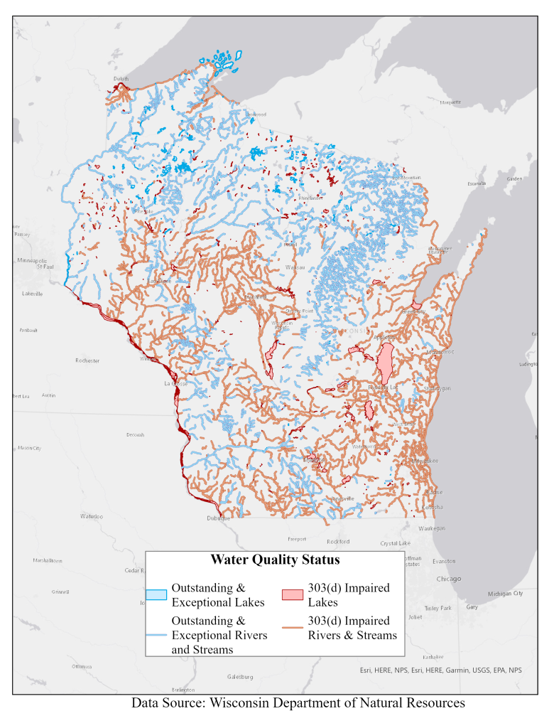 Wisconsin water quality map