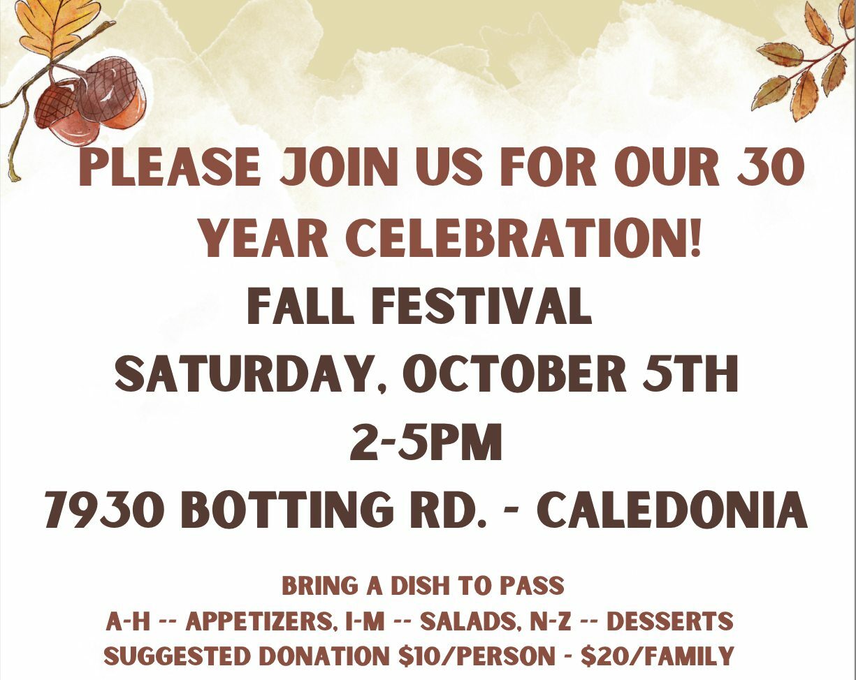 Flyer for Caledonia Fall Festival.