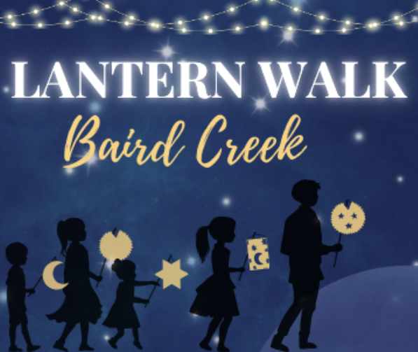 Flyer for Baird Creek lantern walk.